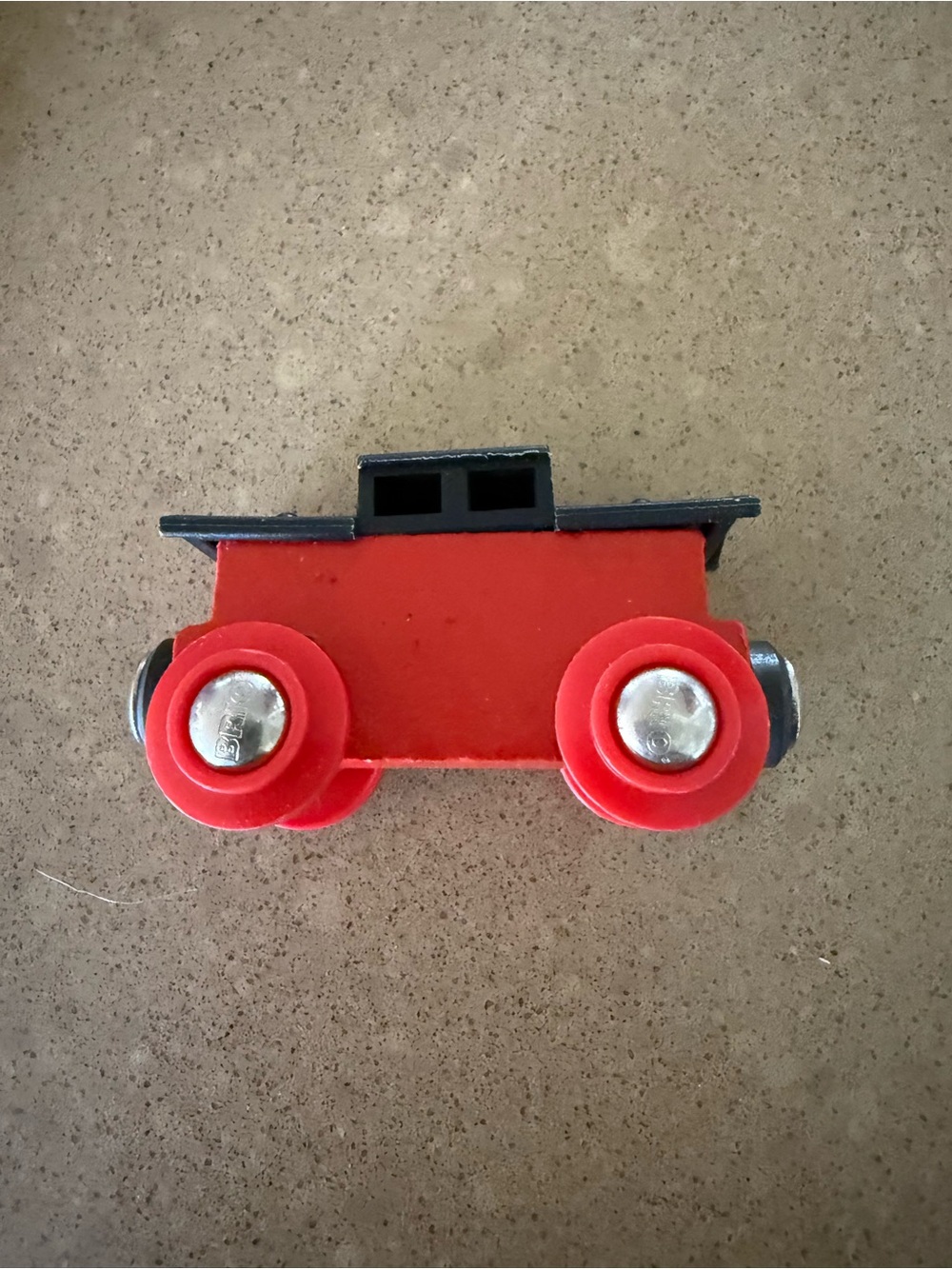 Brio 33612 Mighty Caboose Wooden Train Car with Black Roof - Classic Kids Toy